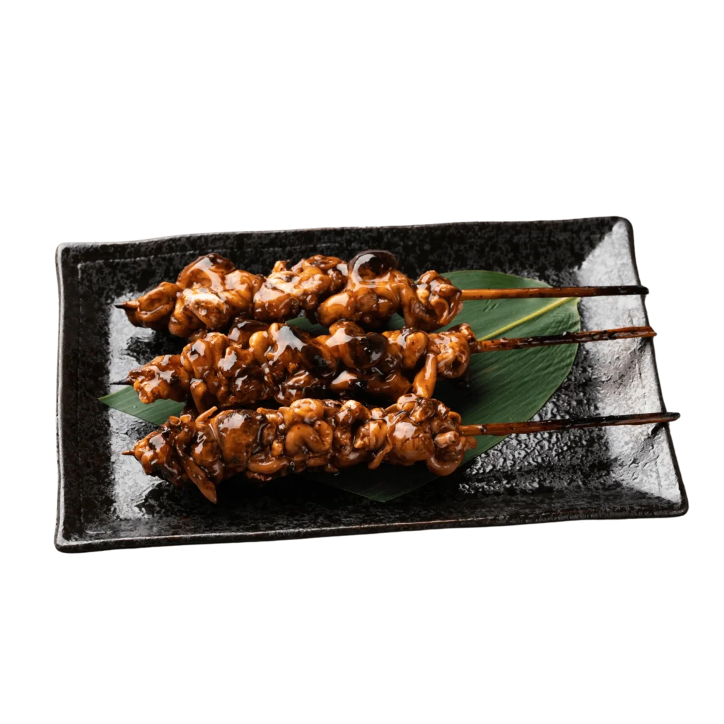 Lecker Hühnchen Spieße schön angerichtet